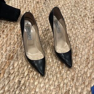 Jimmy Choo Black Leather Women's Heels